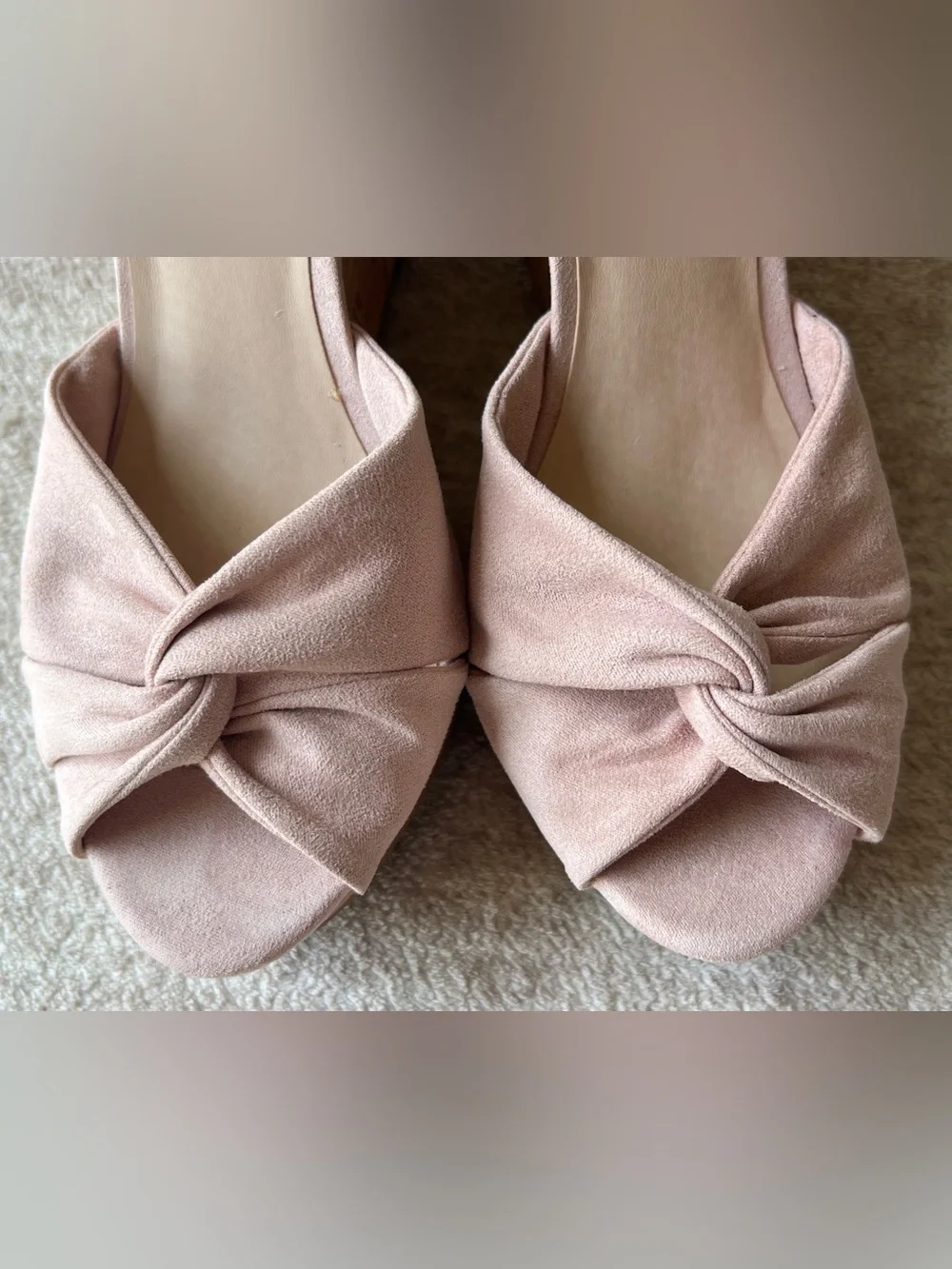 BP. Arya Platform Wedge Sandals Baby Blush (Pink) Size 6 1/2 / Faux Suede / Cork